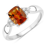 1.39 ct. tw. Madeira Citrine and Lab Grown Diamond Cocktail Ring in .925 Sterling Silver
