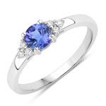 0.56 ct. tw. Tanzanite and Lab Grown Diamond Cocktail Ring in .925 Sterling Silver