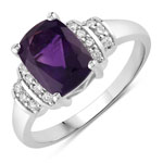 1.63 ct. tw. Amethyst and Lab Grown Diamond Bridge Ring in .925 Sterling Silver