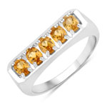 0.80 ct. tw. Citrine 5 Stone Ring in .925 Sterling Silver