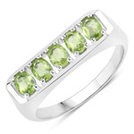 0.85 ct. tw. Peridot 5 Stone Ring in .925 Sterling Silver