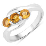 0.69 ct. tw. Citrine 3 Stone Ring in .925 Sterling Silver