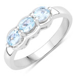 0.57 ct. tw. Blue Topaz 3 Stone Ring in .925 Sterling Silver