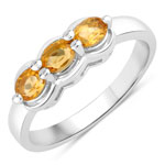 0.48 ct. tw. Citrine 3 Stone Ring in .925 Sterling Silver
