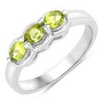 0.51 ct. tw. Peridot 3 Stone Ring in .925 Sterling Silver