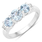 1.28 ct. tw. Blue Topaz and Created White Sapphire Cocktail Ring in .925 Sterling Silver