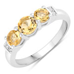 0.95 ct. tw. Citrine and Created White Sapphire Cocktail Ring in .925 Sterling Silver
