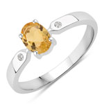 0.82 ct. tw. Citrine and Created White Sapphire Promise Ring in .925 Sterling Silver