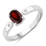 0.87 ct. tw. Garnet and Created White Sapphire Promise Ring in .925 Sterling Silver