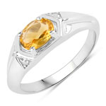 0.83 ct. tw. Citrine and Created White Sapphire Cocktail Ring in .925 Sterling Silver