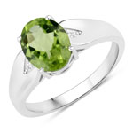 1.72 ct. tw. Peridot and Created White Sapphire Solitaire Ring in .925 Sterling Silver