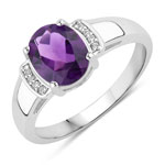 1.64 ct. tw. Amethyst and Created White Sapphire Cocktail Ring in .925 Sterling Silver