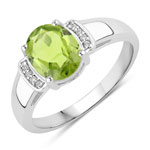 1.74 ct. tw. Peridot and Created White Sapphire Cocktail Ring in .925 Sterling Silver