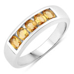 0.80 ct. tw. Citrine 5 Stone Ring in .925 Sterling Silver