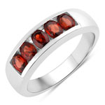 1.00 ct. tw. Garnet 5 Stone Ring in .925 Sterling Silver