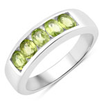 0.85 ct. tw. Peridot 5 Stone Ring in .925 Sterling Silver