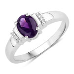 0.85 ct. tw. Amethyst and Created White Sapphire Cocktail Ring in .925 Sterling Silver