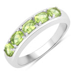 0.85 ct. tw. Peridot 5 Stone Ring in .925 Sterling Silver