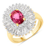 3.75 ct. tw. Genuine Pink Topaz And White Topaz Halo Ring In Sterling Silver